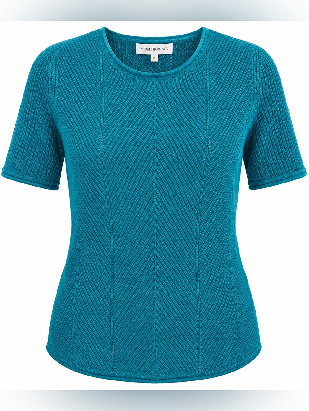 Norm Thompson Blue knitted Short Sleeve T-Shirt
